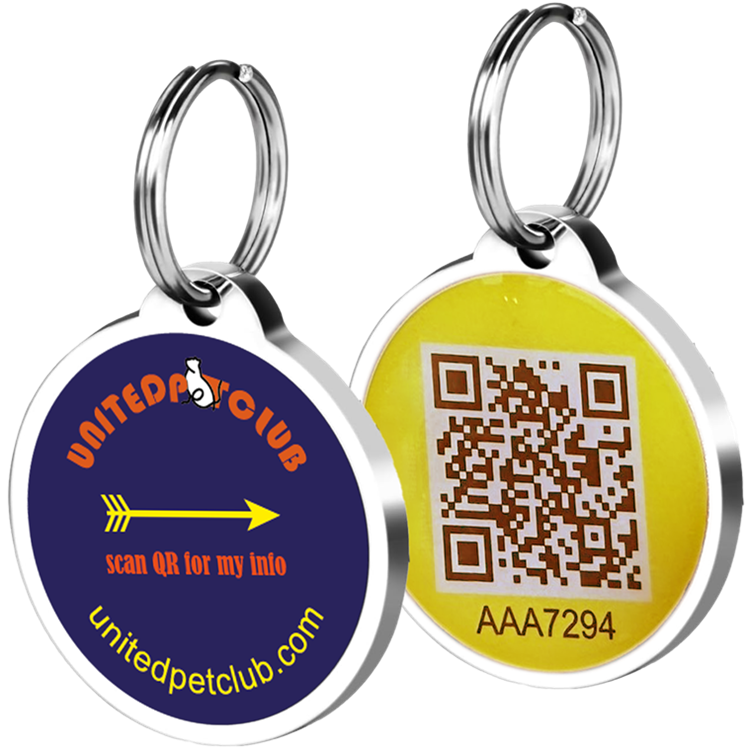 Qr pet recovery tag for cats and dogs