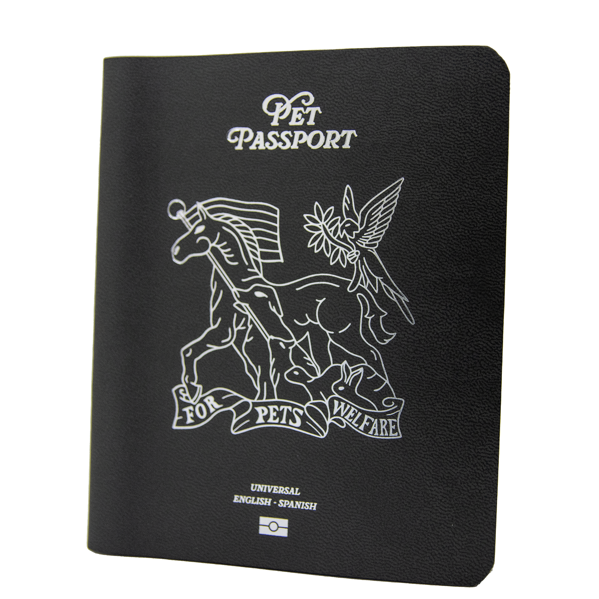 pet passport, usa pet passport, dark gray leather cover