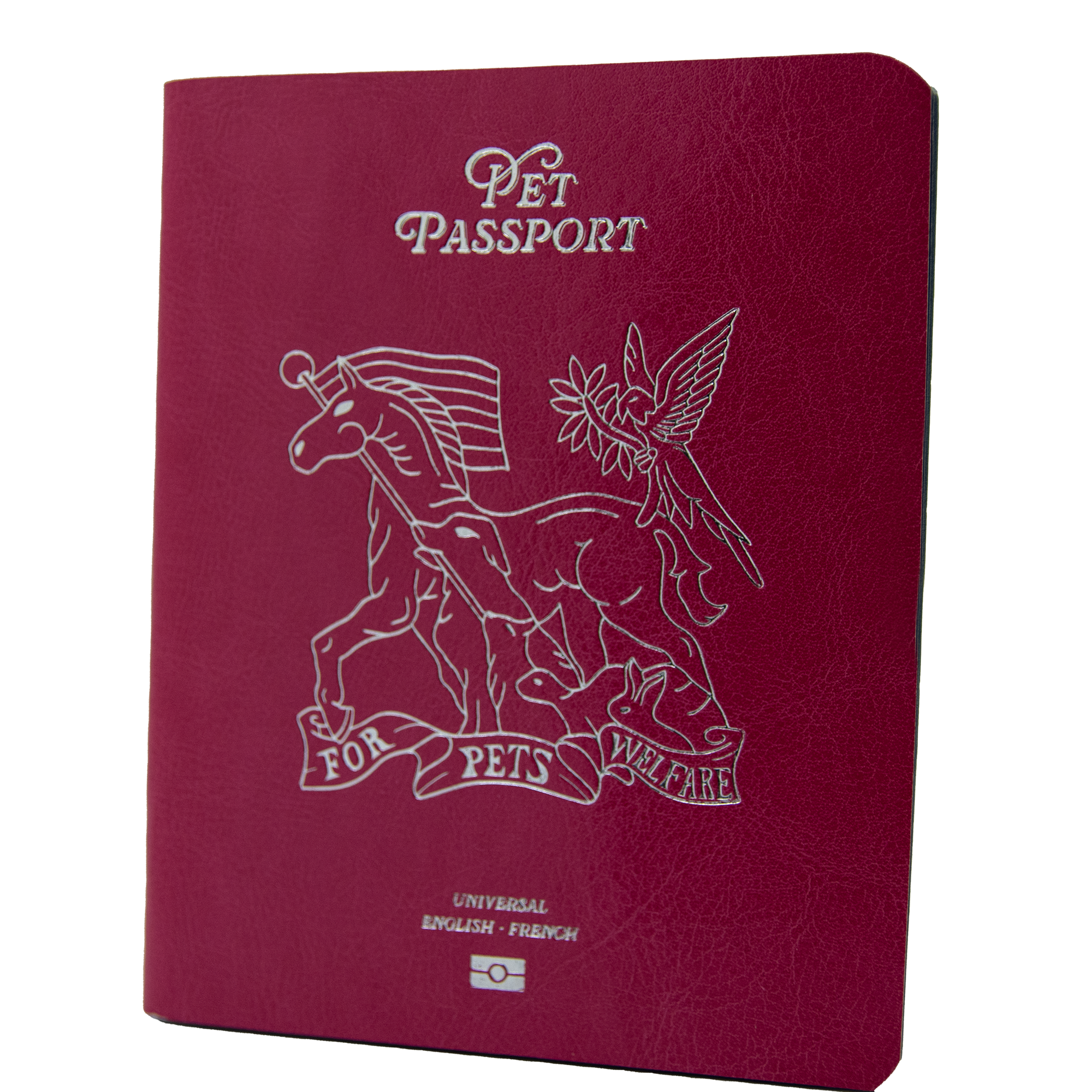 Pet Passport English French Red Berry Cover