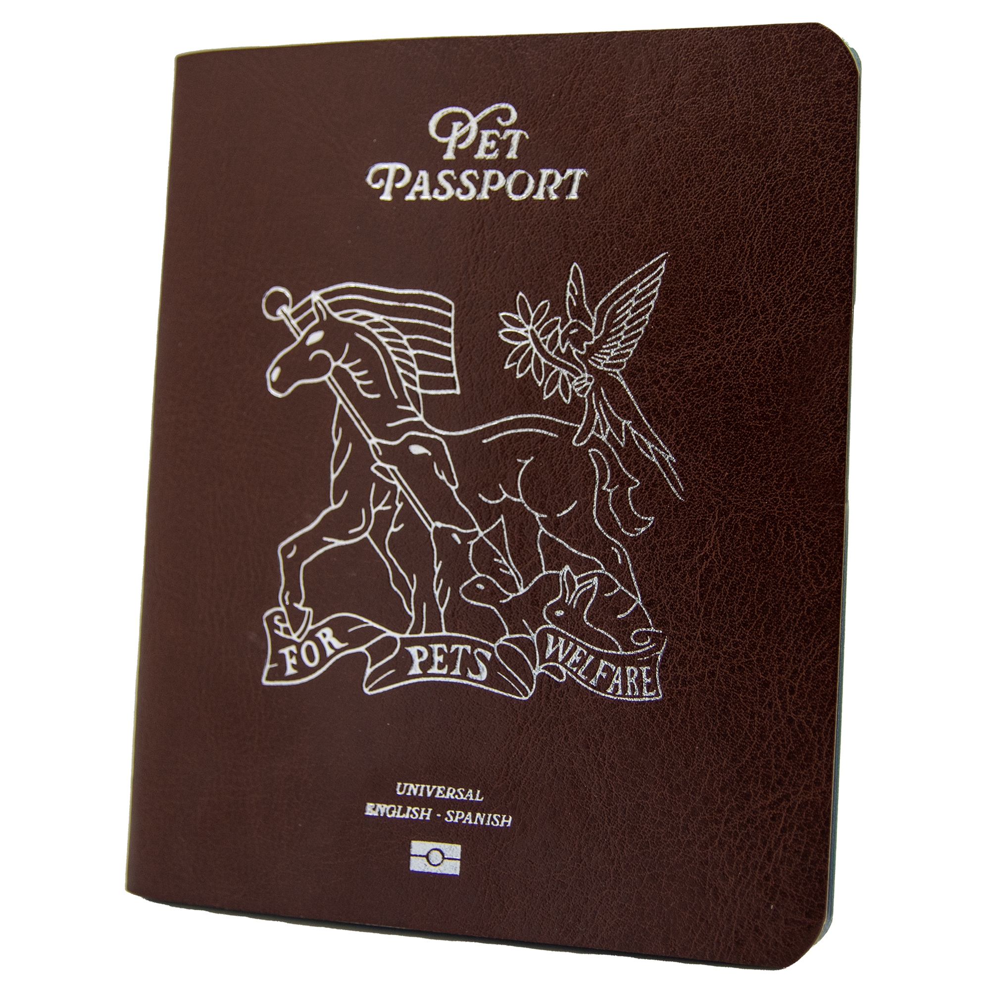 Pet Passport English Spanish Brown Cover