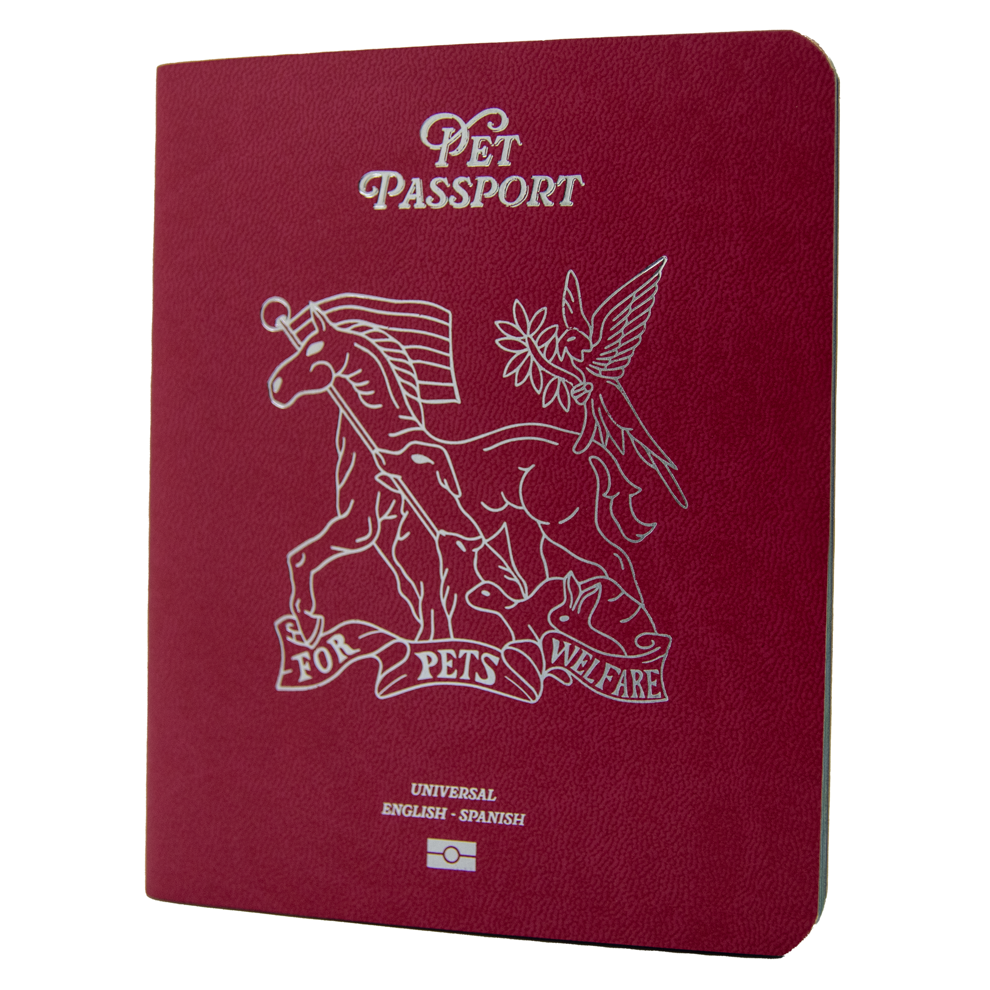 Pet Passport English Spanish Red Berry Cover