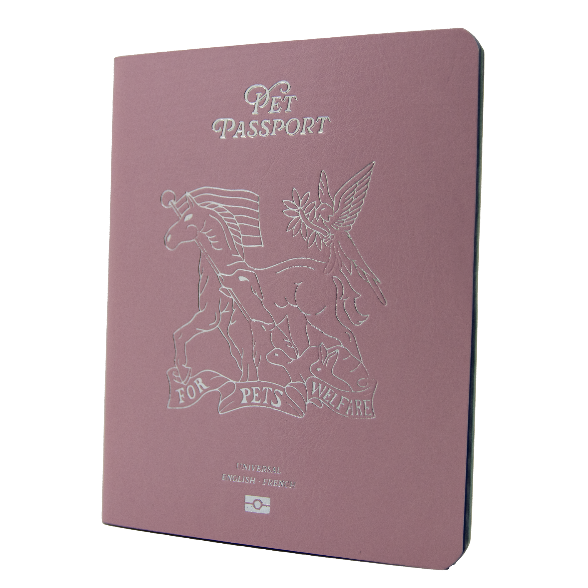 Pet Passport English French Valentine Pink Cover