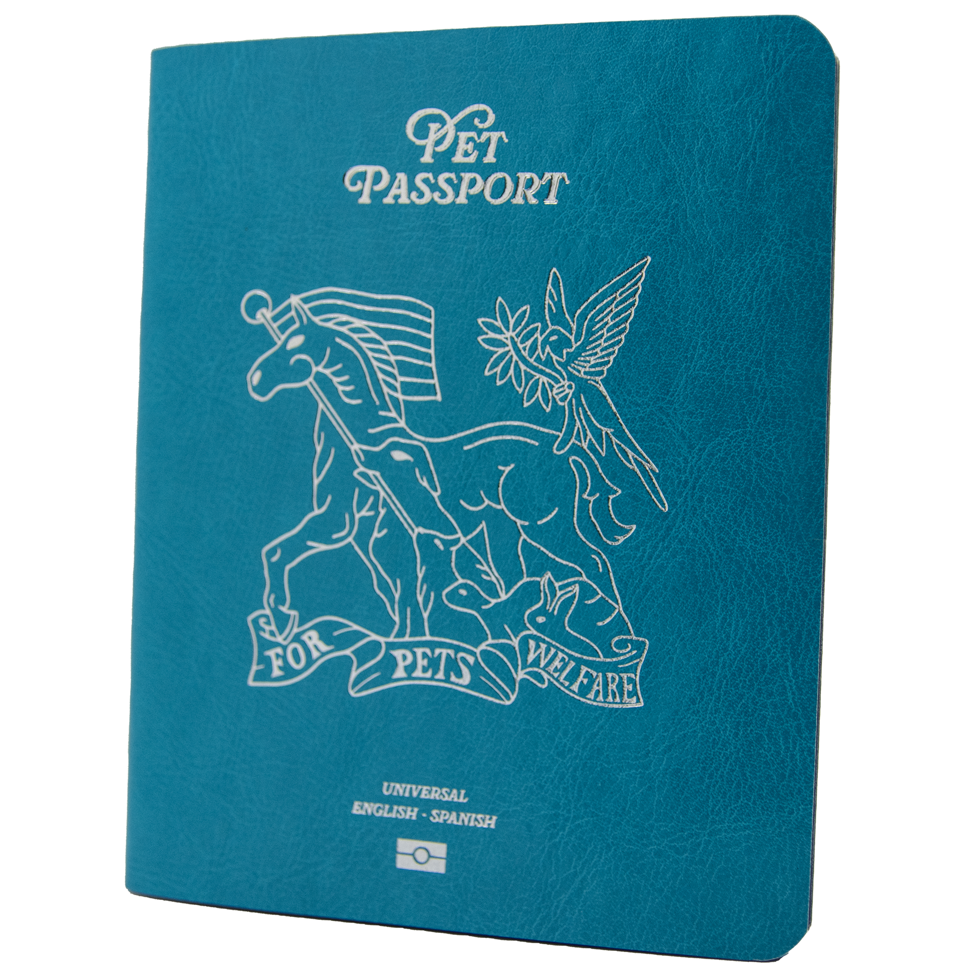 Pet Passport English Spanish Blue Cover