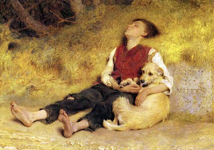 His Only Friend (1871) [Briton Rivière's] | Soft Coated Wheaten Terrier 