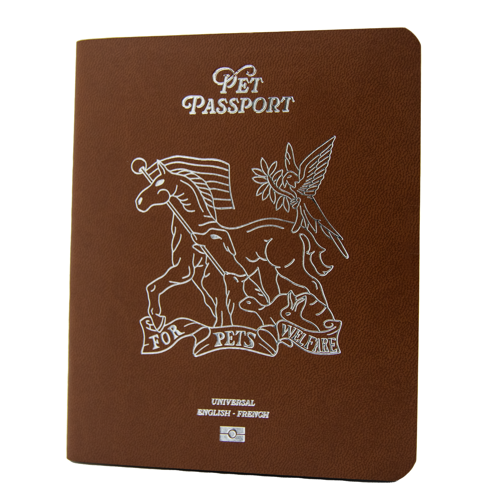 Pet Passport English French Light Brown Cover