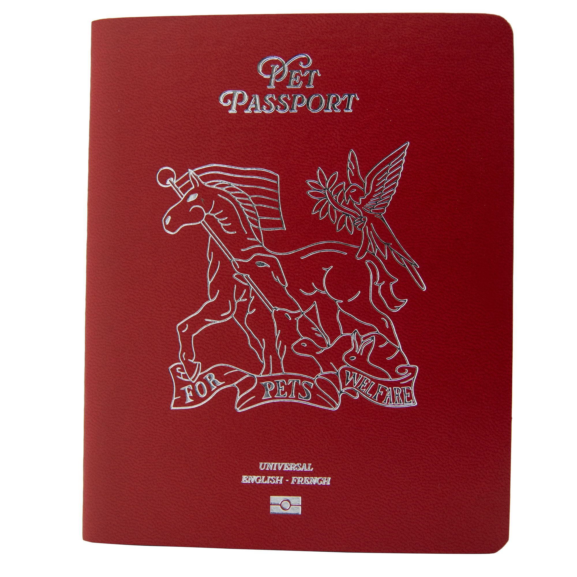 Pet Passport English French Christmas Red Cover